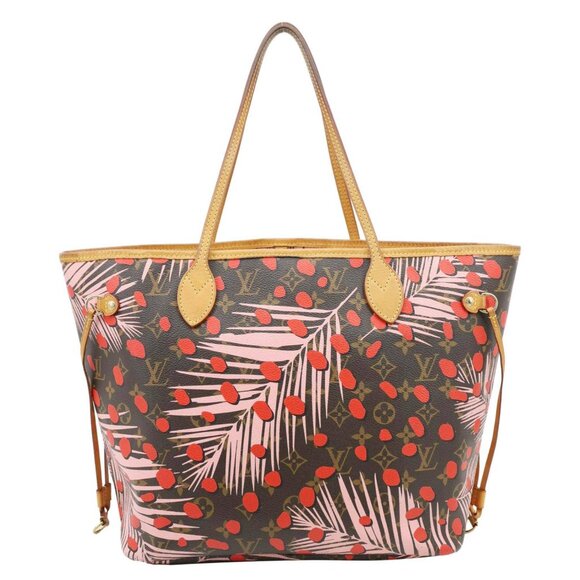 Louis Vuitton  Neverfull MM Jungle Dots Monogram Canvas Brown Tote Brown - Picture 1 of 15